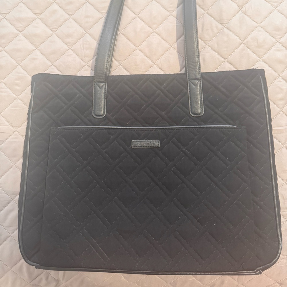 Vera Bradley Quilted Laptop Tote Bag - Black